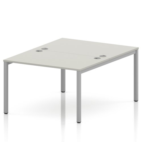 Impulse Bench B2B 2 Person 1200 Silver Frame Office Bench Desk Dove Grey