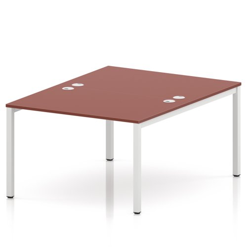 Impulse Bench B2B 2 Person 1200 White Frame Office Bench Desk Brick Red
