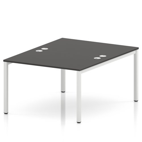 Impulse Bench B2B 2 Person 1200 White Frame Office Bench Desk Carbon Grey