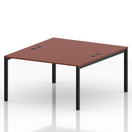 Impulse Bench B2B 2 Person 1400 Black Frame Office Bench Desk Brick Red