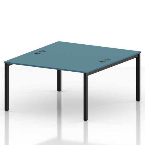 Impulse Bench B2B 2 Person 1400 Black Frame Office Bench Desk Dark Teal