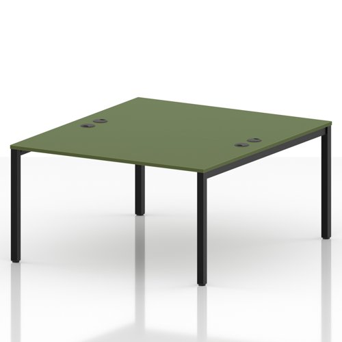 Impulse Bench B2B 2 Person 1400 Black Frame Office Bench Desk Moss Green