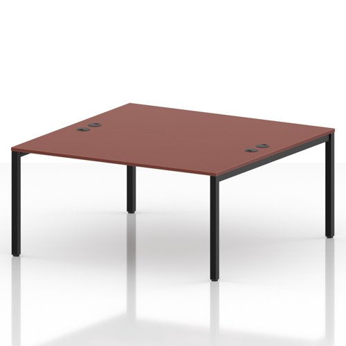 Impulse Bench B2B 2 Person 1600 Black Frame Office Bench Desk Brick Red