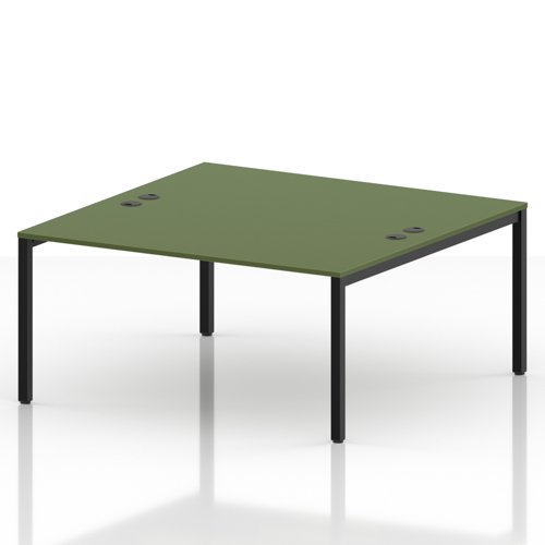 Impulse Bench B2B 2 Person 1600 Black Frame Office Bench Desk Moss Green