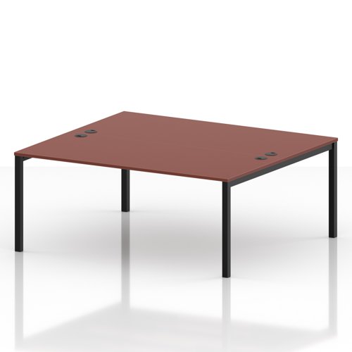 Impulse Bench B2B 2 Person 1800 Black Frame Office Bench Desk Brick Red
