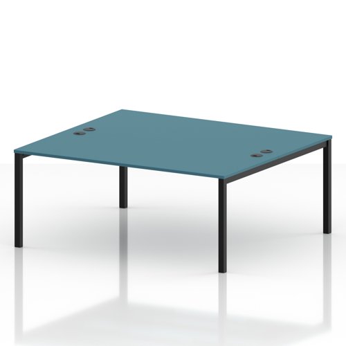 Impulse Bench B2B 2 Person 1800 Black Frame Office Bench Desk Dark Teal