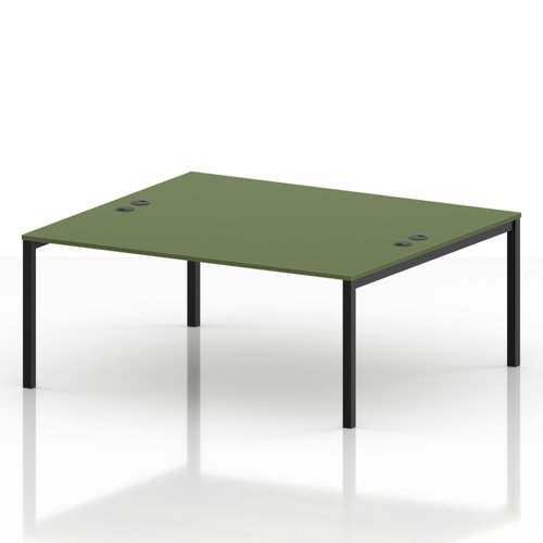 Impulse Bench B2B 2 Person 1800 Black Frame Office Bench Desk Moss Green