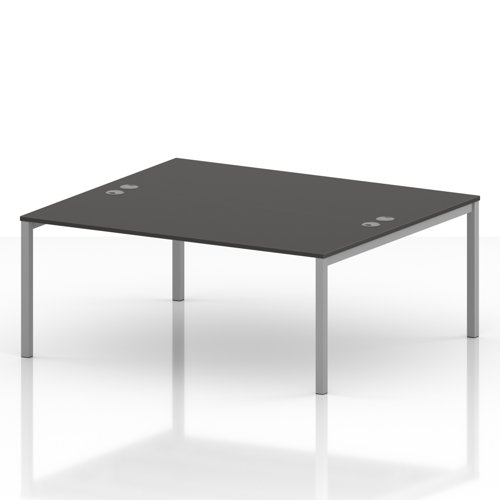 Impulse Bench B2B 2 Person 1800 Silver Frame Office Bench Desk Carbon Grey