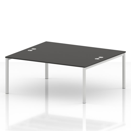 Impulse Bench B2B 2 Person 1800 White Frame Office Bench Desk Carbon Grey