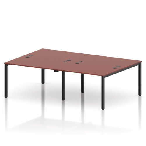 Impulse Bench B2B 4 Person 1200 Black Frame Office Bench Desk Brick Red