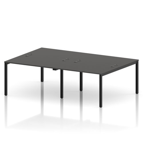 Impulse Bench B2B 4 Person 1200 Black Frame Office Bench Desk Carbon Grey