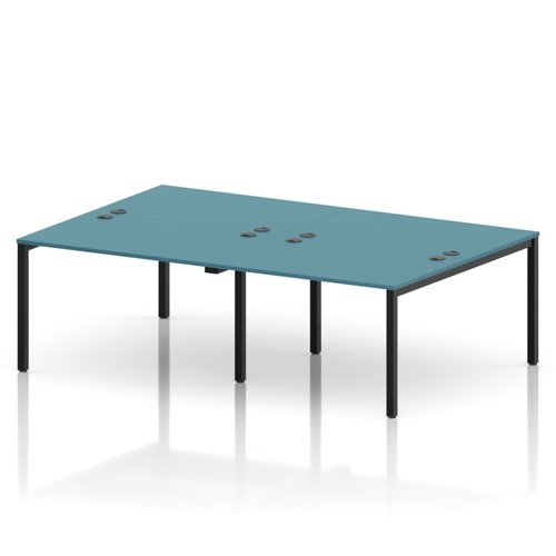 Impulse Bench B2B 4 Person 1200 Black Frame Office Bench Desk Dark Teal