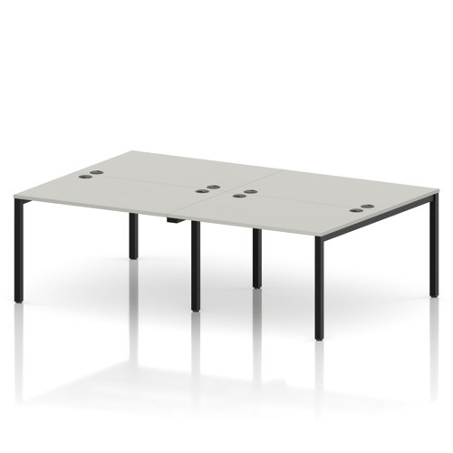 Impulse Bench B2B 4 Person 1200 Black Frame Office Bench Desk Dove Grey