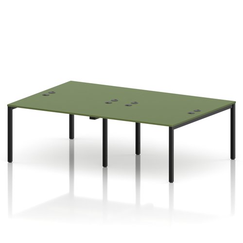 Impulse Bench B2B 4 Person 1200 Black Frame Office Bench Desk Moss Green