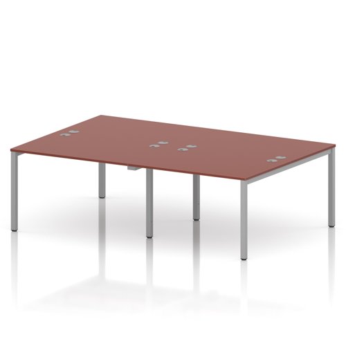 Impulse Bench B2B 4 Person 1200 Silver Frame Office Bench Desk Brick Red