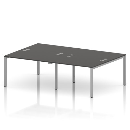 Impulse Bench B2B 4 Person 1200 Silver Frame Office Bench Desk Carbon Grey