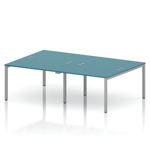 Impulse Bench B2B 4 Person 1200 Silver Frame Office Bench Desk Dark Teal
