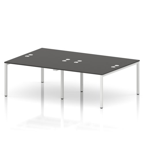 Impulse Bench B2B 4 Person 1200 White Frame Office Bench Desk Carbon Grey