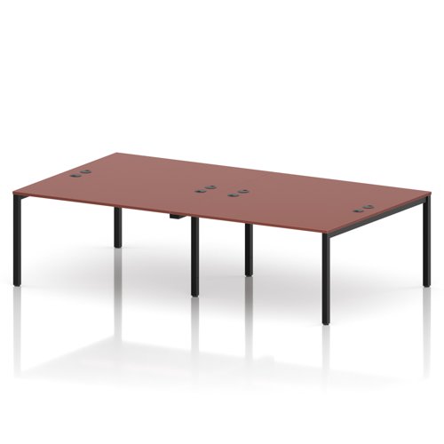 Impulse Bench B2B 4 Person 1400 Black Frame Office Bench Desk Brick Red