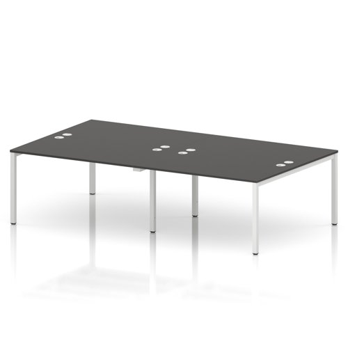 Impulse Bench B2B 4 Person 1400 White Frame Office Bench Desk Carbon Grey