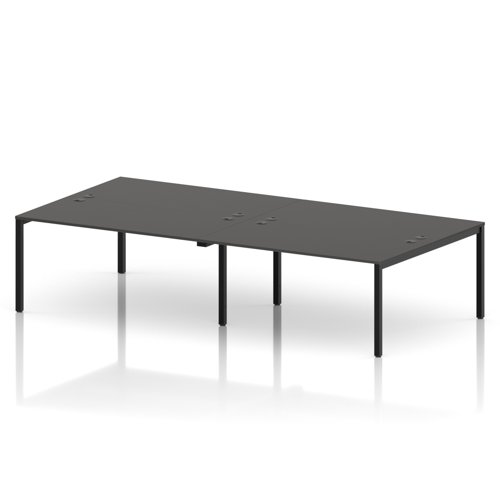 Impulse Bench B2B 4 Person 1600 Black Frame Office Bench Desk Carbon Grey