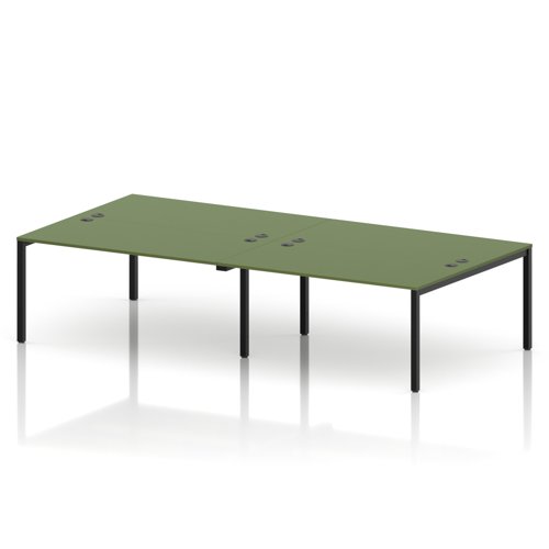 Impulse Bench B2B 4 Person 1600 Black Frame Office Bench Desk Moss Green