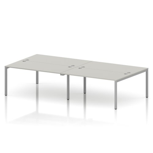 Impulse Bench B2B 4 Person 1600 Silver Frame Office Bench Desk Dove Grey
