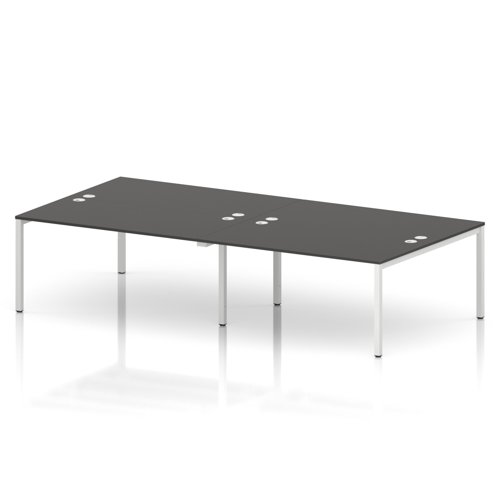 Impulse Bench B2B 4 Person 1600 White Frame Office Bench Desk Carbon Grey