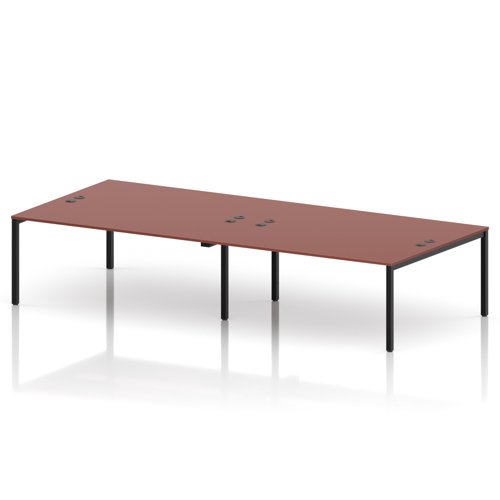 Impulse Bench B2B 4 Person 1800 Black Frame Office Bench Desk Brick Red