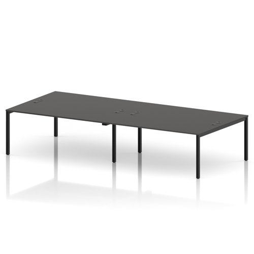 Impulse Bench B2B 4 Person 1800 Black Frame Office Bench Desk Carbon Grey