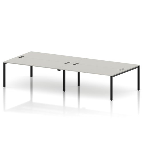 Impulse Bench B2B 4 Person 1800 Black Frame Office Bench Desk Dove Grey
