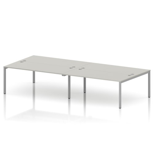 Impulse Bench B2B 4 Person 1800 Silver Frame Office Bench Desk Dove Grey