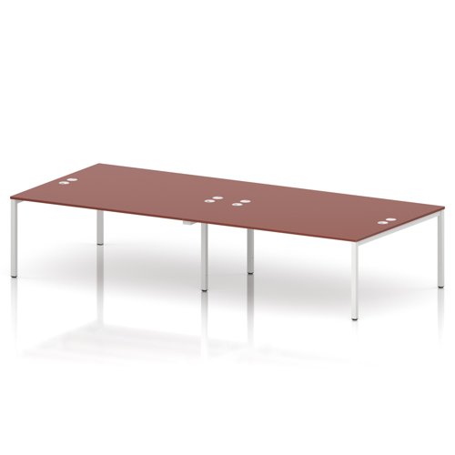 Impulse Bench B2B 4 Person 1800 White Frame Office Bench Desk Brick Red