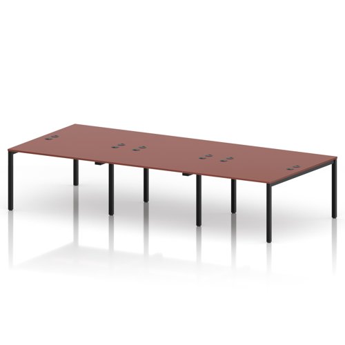 Impulse Bench B2B 6 Person 1200 Black Frame Office Bench Desk Brick Red