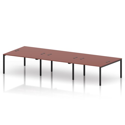 Impulse Bench B2B 6 Person 1400 Black Frame Office Bench Desk Brick Red