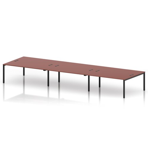 Impulse Bench B2B 6 Person 1800 Black Frame Office Bench Desk Brick Red