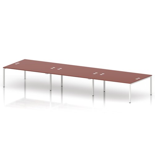 Impulse Bench B2B 6 Person 1800 White Frame Office Bench Desk Brick Red