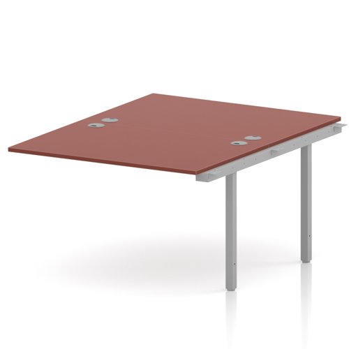 Impulse Bench B2B Ext Kit 1200 Silver Frame Office Bench Desk Brick Red