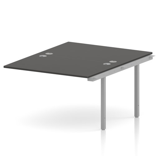 Impulse Bench B2B Ext Kit 1200 Silver Frame Office Bench Desk Carbon Grey