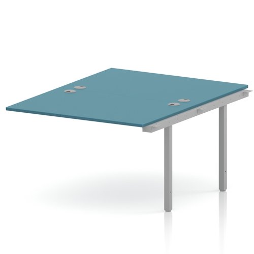 Impulse Bench B2B Ext Kit 1200 Silver Frame Office Bench Desk Dark Teal