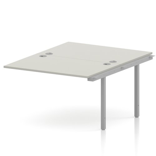 Impulse Bench B2B Ext Kit 1200 Silver Frame Office Bench Desk Dove Grey
