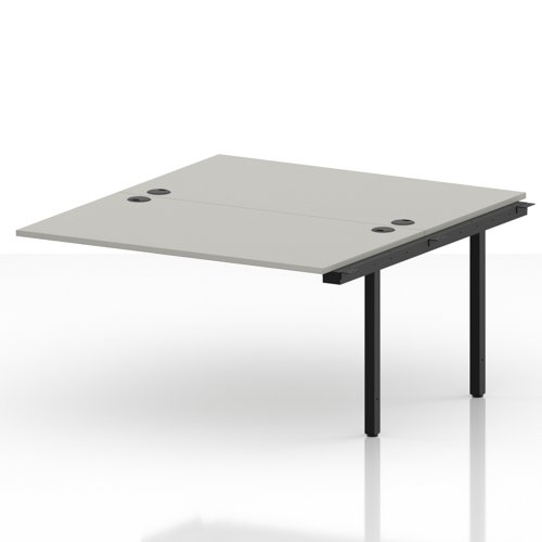 Impulse Bench B2B Ext Kit 1400 Black Frame Office Bench Desk Dove Grey