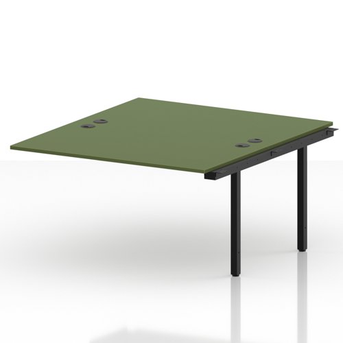 Impulse Bench B2B Ext Kit 1400 Black Frame Office Bench Desk Moss Green