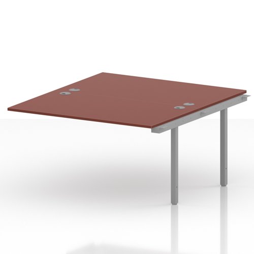 Impulse Bench B2B Ext Kit 1400 Silver Frame Office Bench Desk Brick Red