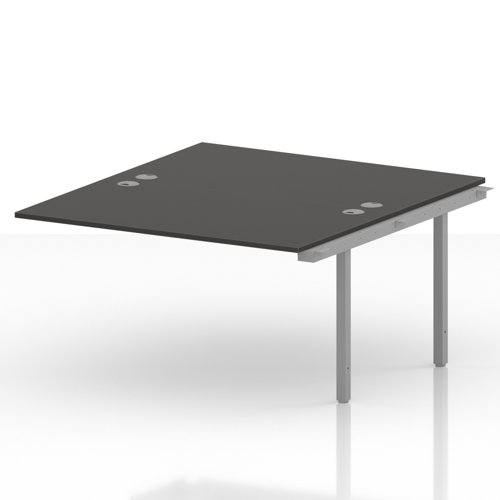 Impulse Bench B2B Ext Kit 1400 Silver Frame Office Bench Desk Carbon Grey