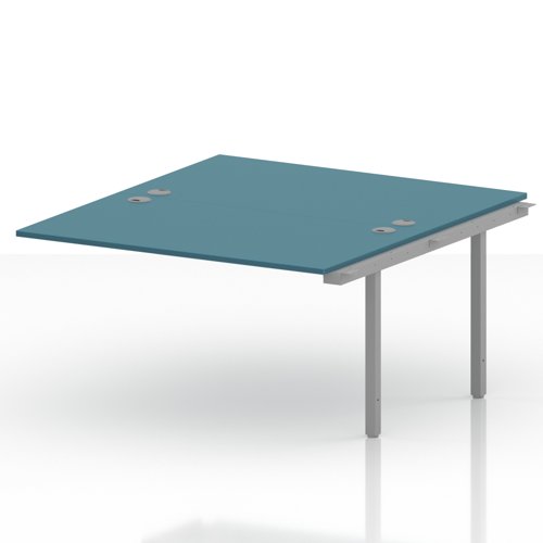 Impulse Bench B2B Ext Kit 1400 Silver Frame Office Bench Desk Dark Teal