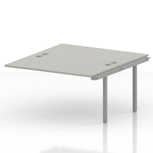 Impulse Bench B2B Ext Kit 1400 Silver Frame Office Bench Desk Dove Grey