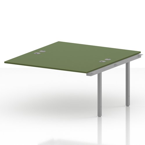 Impulse Bench B2B Ext Kit 1400 Silver Frame Office Bench Desk Moss Green