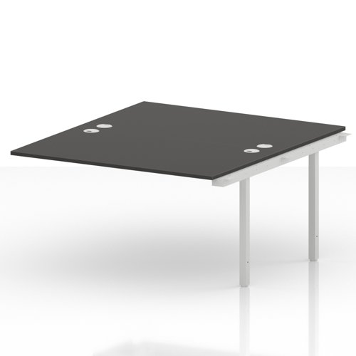 Impulse Bench B2B Ext Kit 1400 White Frame Office Bench Desk Carbon Grey