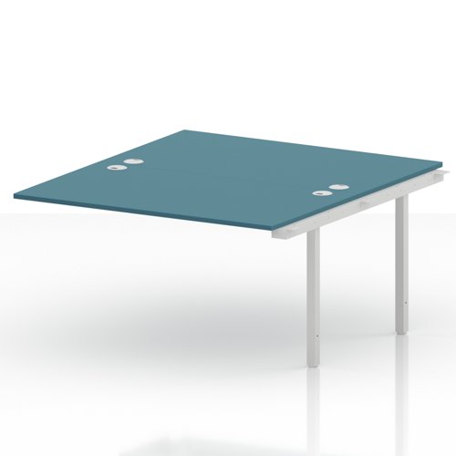 Impulse Bench B2B Ext Kit 1400 White Frame Office Bench Desk Dark Teal